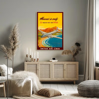 United Air Lines Hawaii Travel Poster