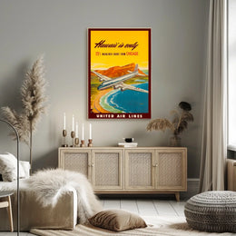 United Air Lines Hawaii Travel Poster