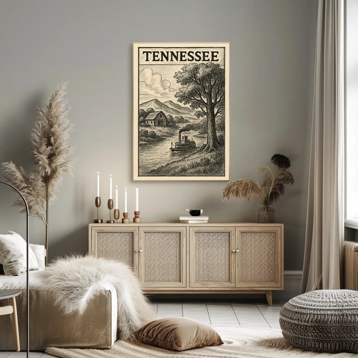 Tennessee Landscape Illustration Poster