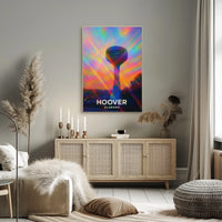 Hoover Alabama Cityscape Vibrant Landmark Wanderlust Inspired Urban Heritage Digital Painting Poster