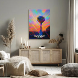Hoover Alabama Cityscape Vibrant Landmark Wanderlust Inspired Urban Heritage Digital Painting Poster