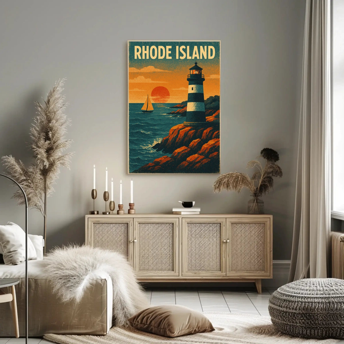 Rhode Island Coastal Charm Poster