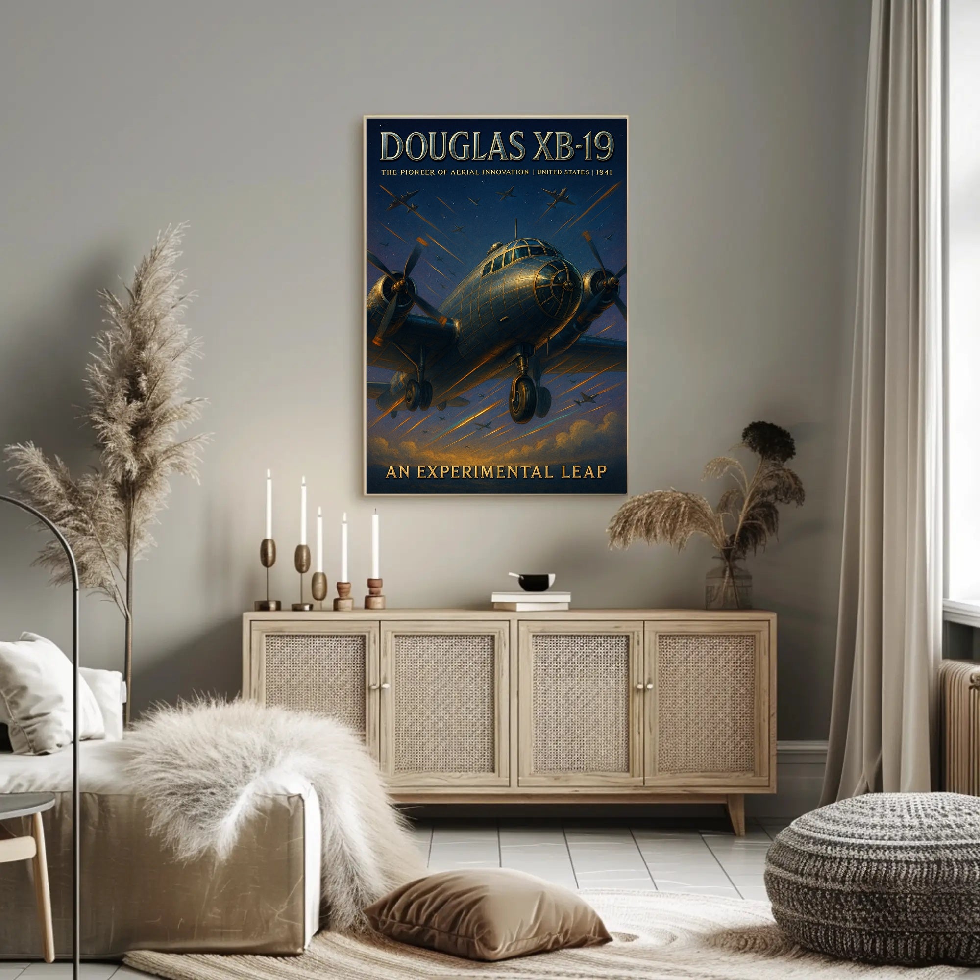 Douglas XB-19 Aviation Poster Vintage Aircraft Print