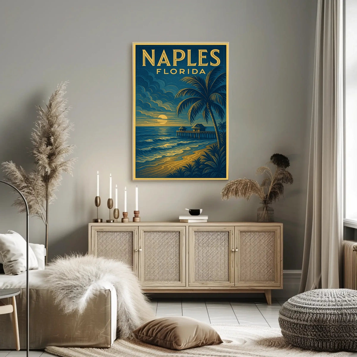 Naples Florida Coastal Paradise Poster Wall Art 18x24