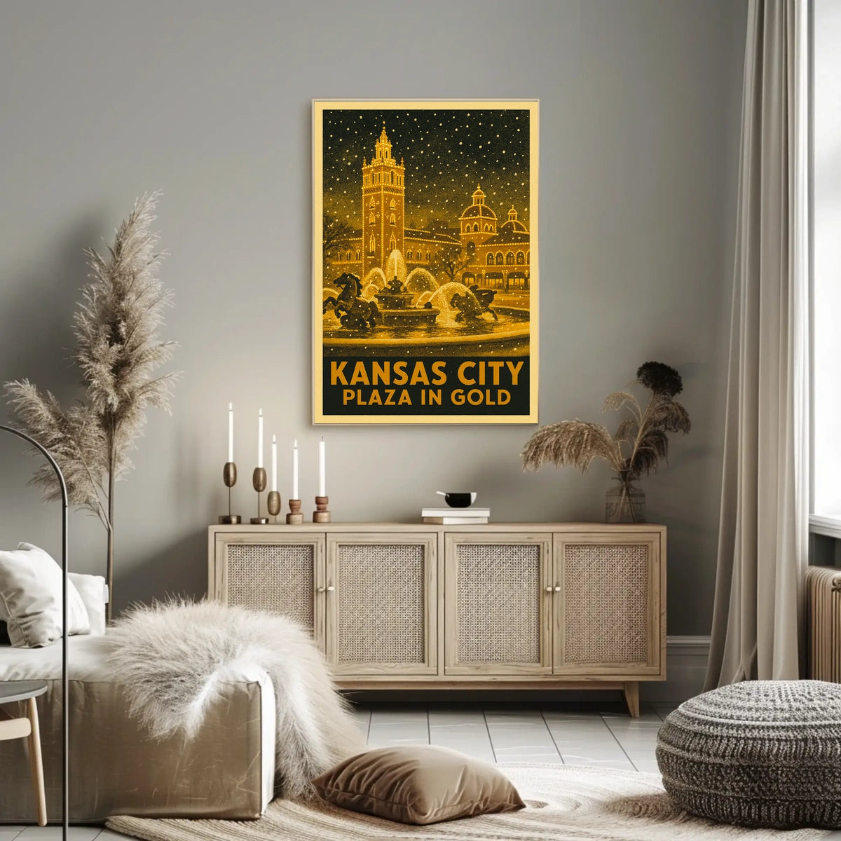 Kansas City Plaza in Gold Poster