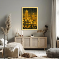 Kansas City Plaza in Gold Poster