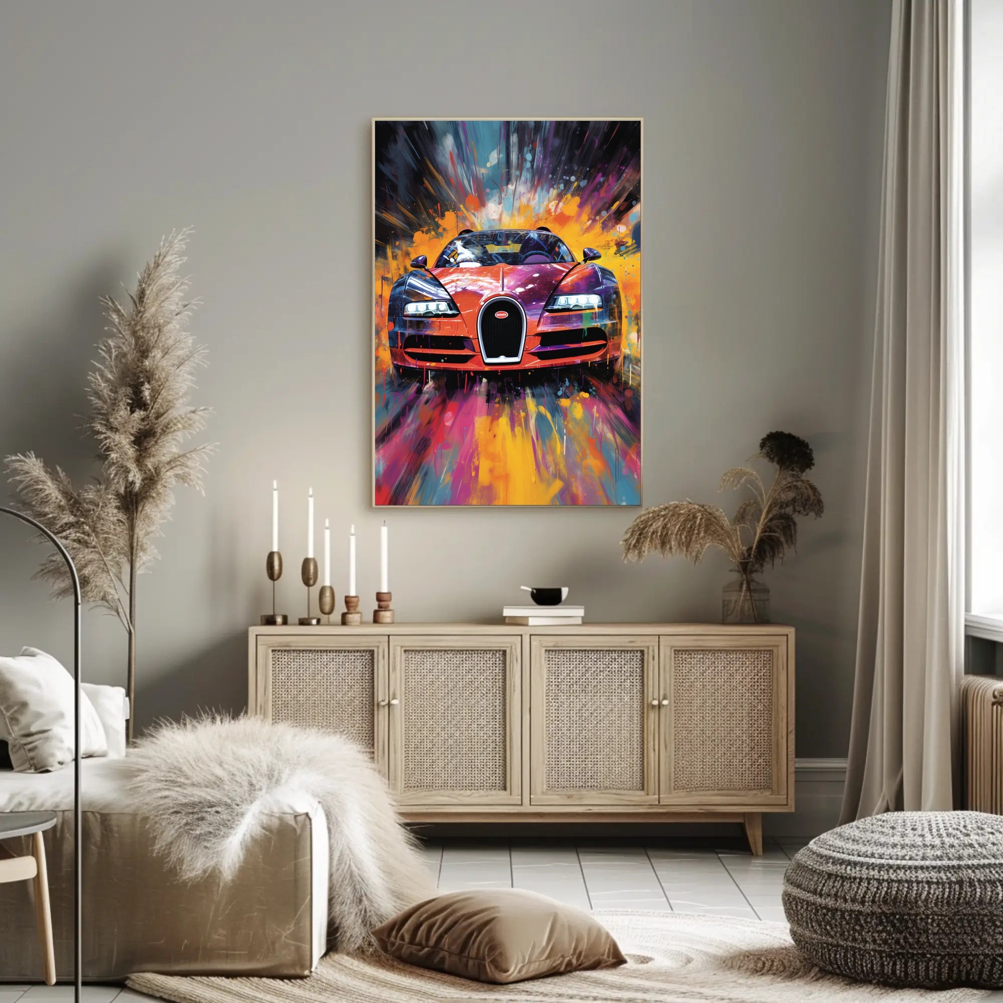 High-Performance Car Art: Abstract, Artistic, or Pop Culture Poster