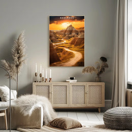 Badlands Majestic Travel Poster Wall Art Print