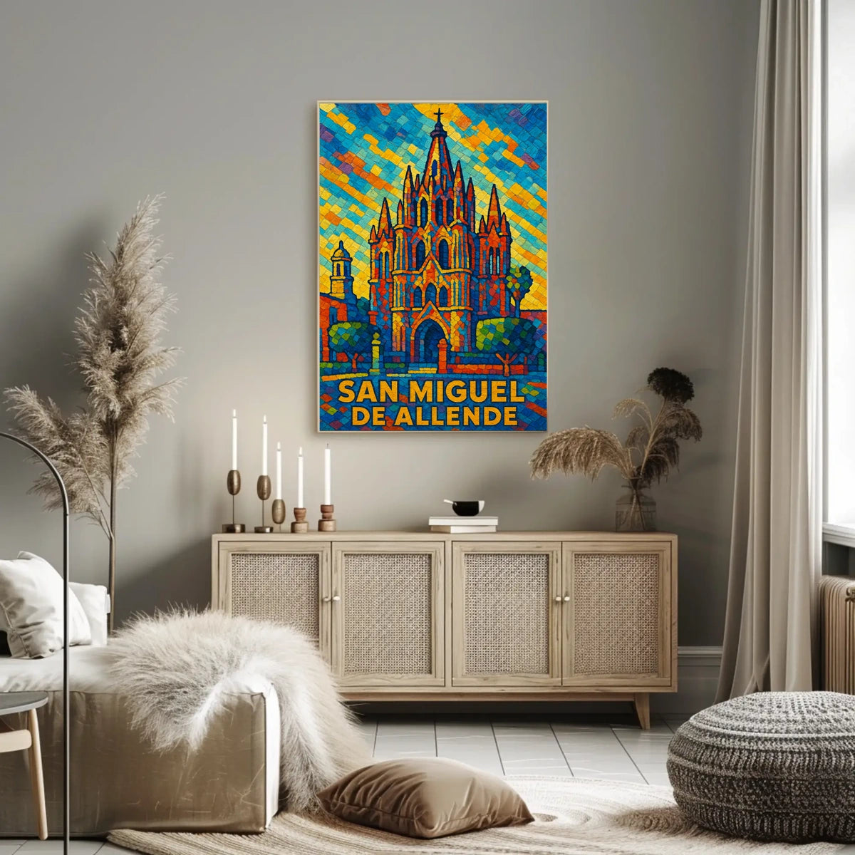 San Miguel de Allende Vibrant Mosaic Poster