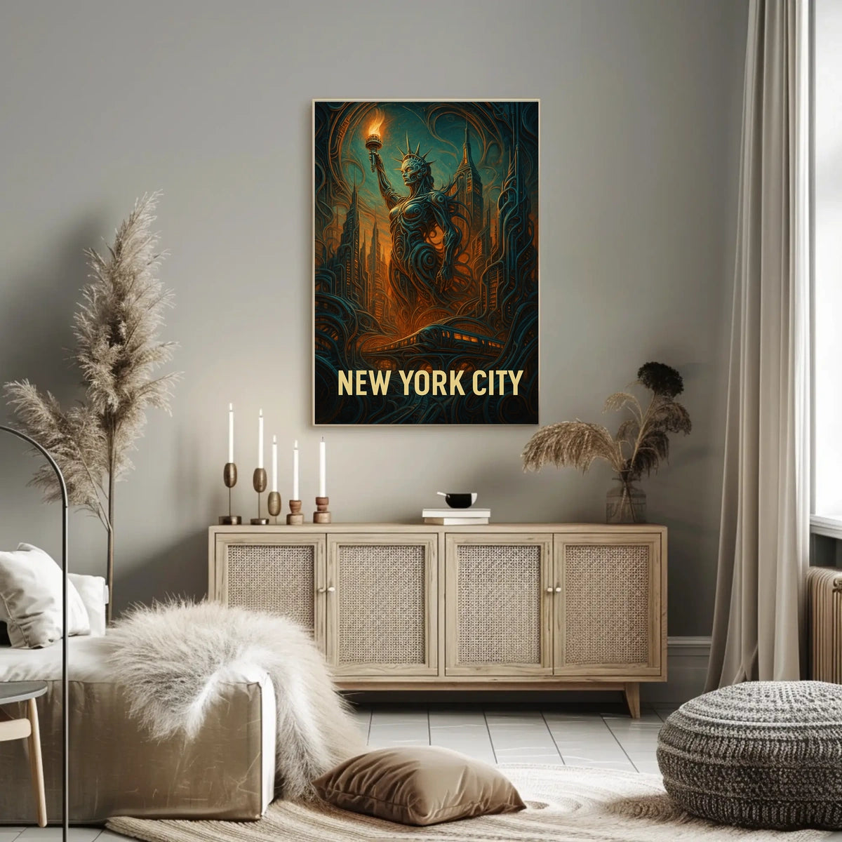 New York City Futuristic Vision Poster