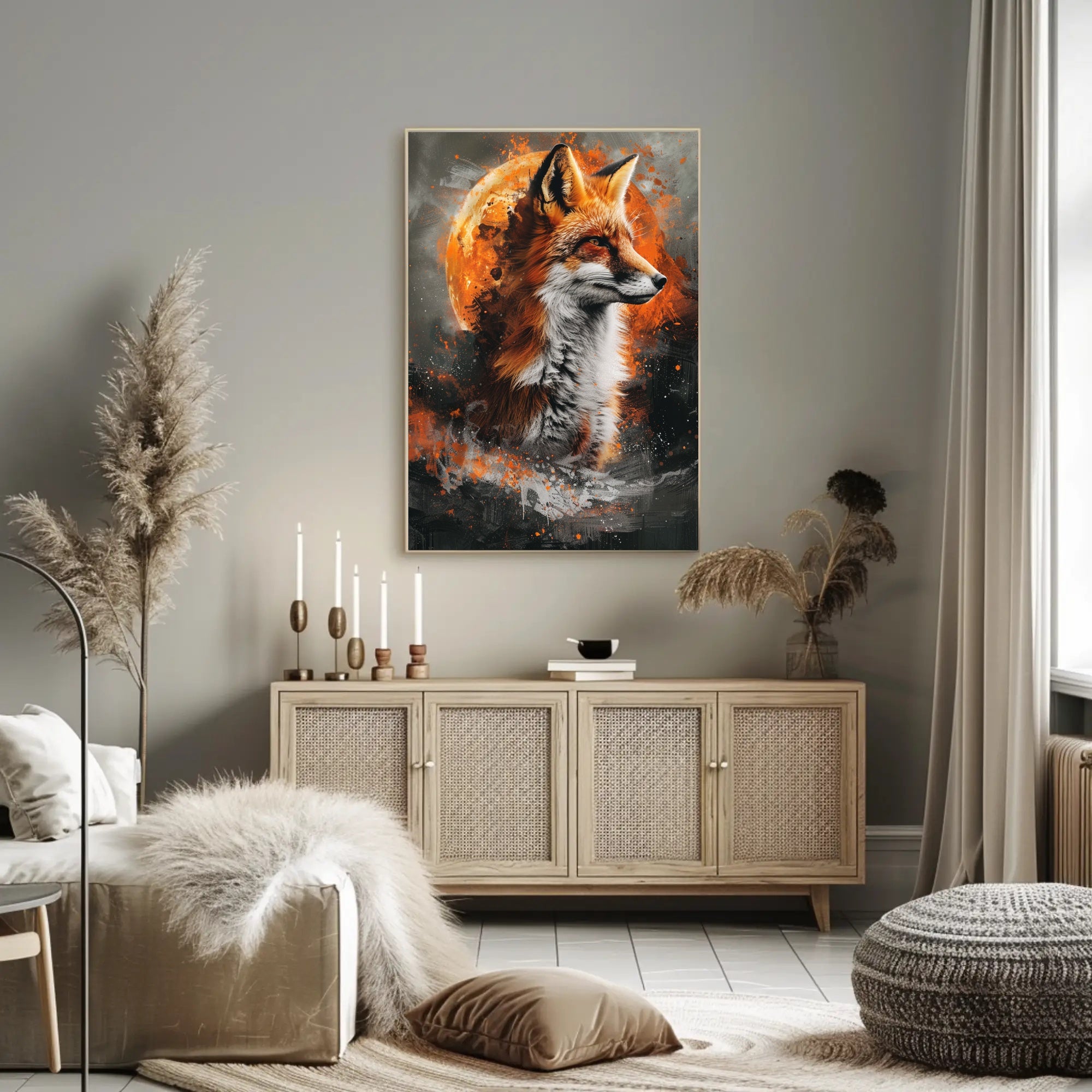 Majestic Fox in Cosmic Splendor Poster PosterGoat