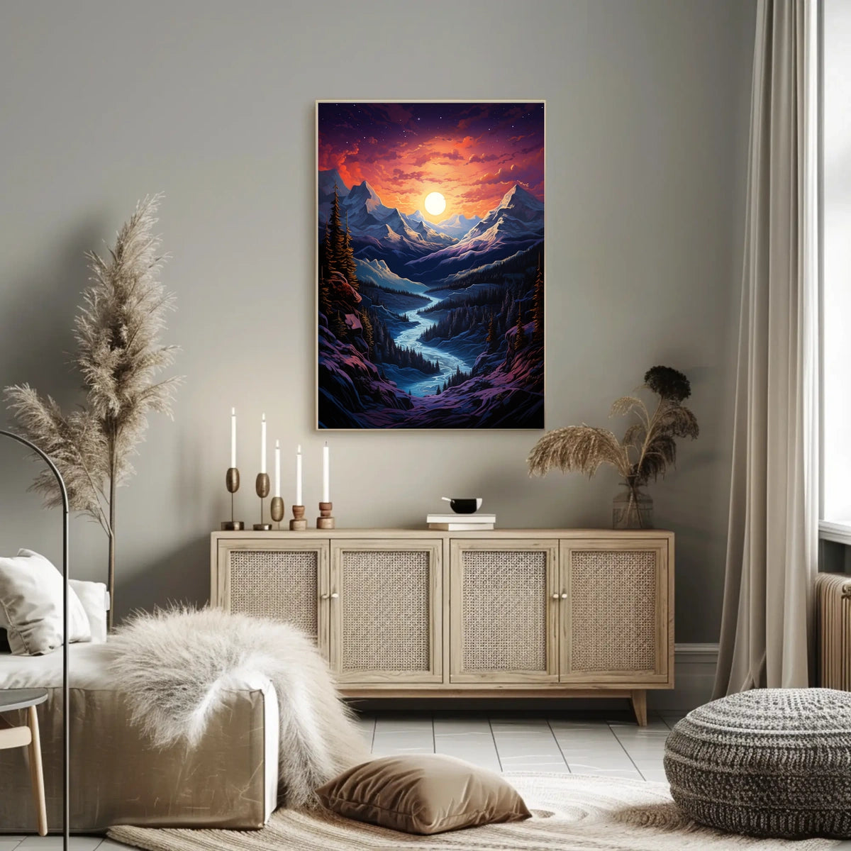 Majestic Alpine Sunrise Landscape Print - National Park Poster