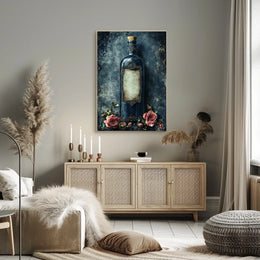 Ornate Vintage Glass Bottle Art Print Poster