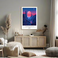 Cappadocia Nightscape Adventure Travel Poster
