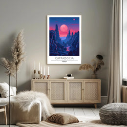 Cappadocia Nightscape Adventure Travel Poster