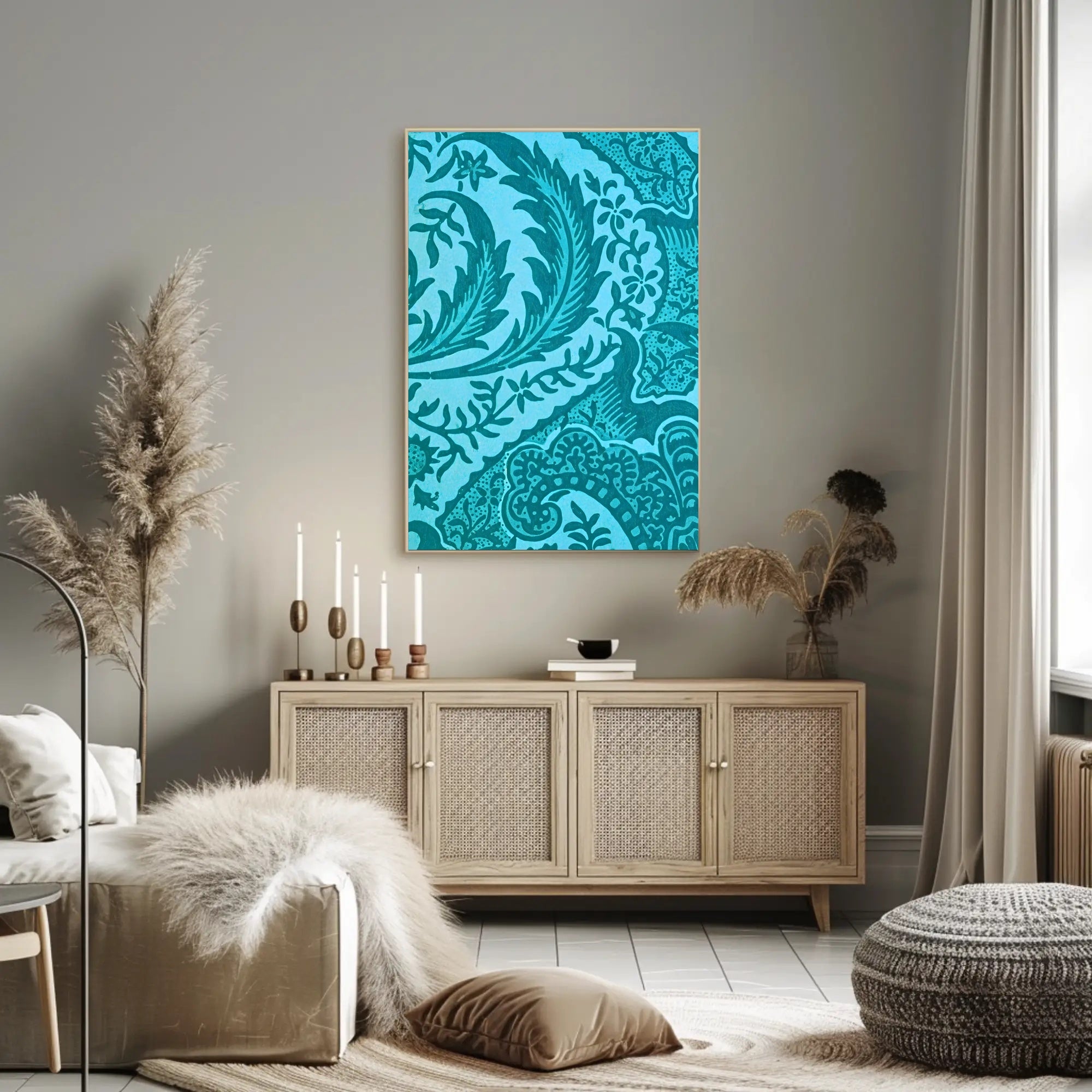 Intricate Teal Patterns Poster