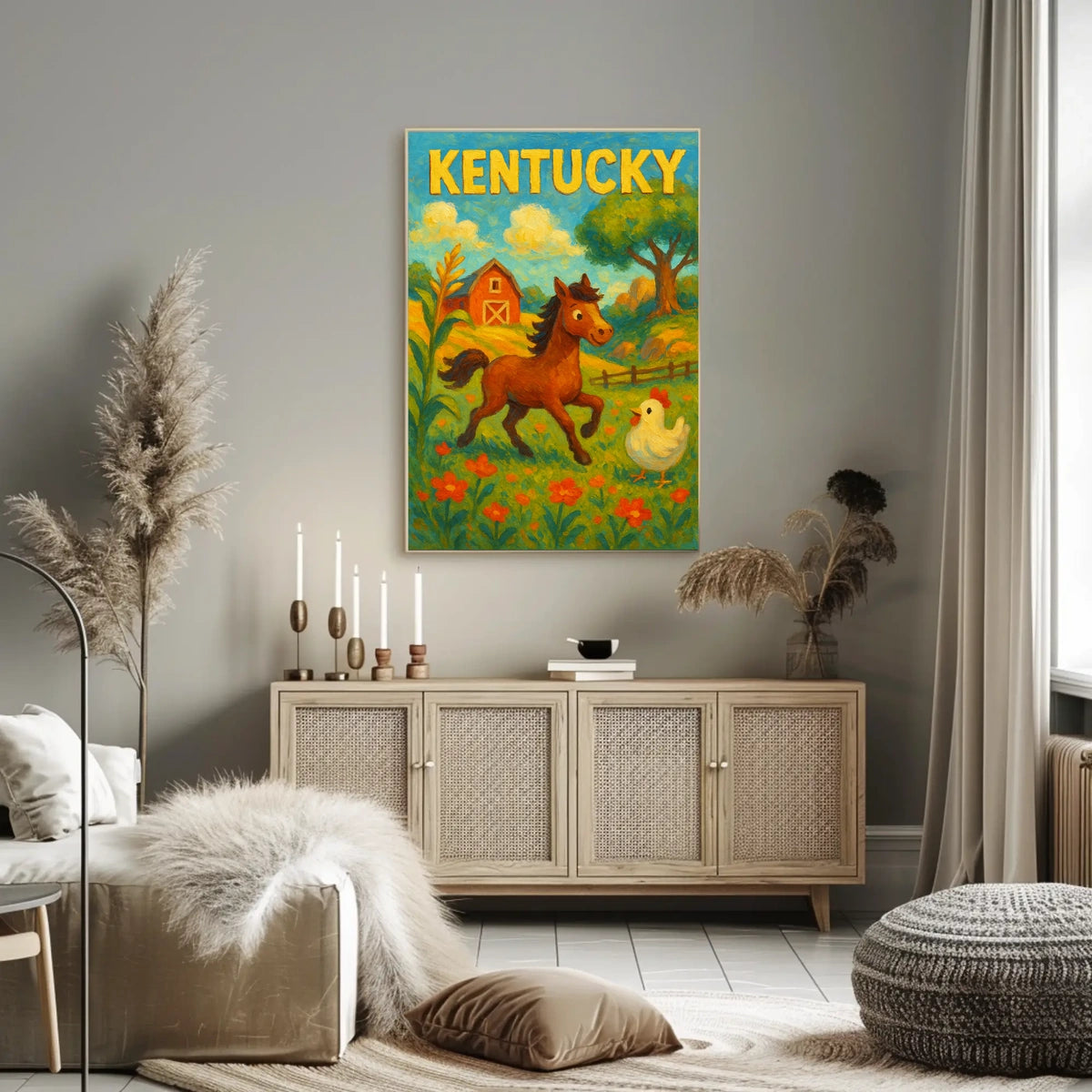 Kentucky Farm Life Rustic Vintage Poster