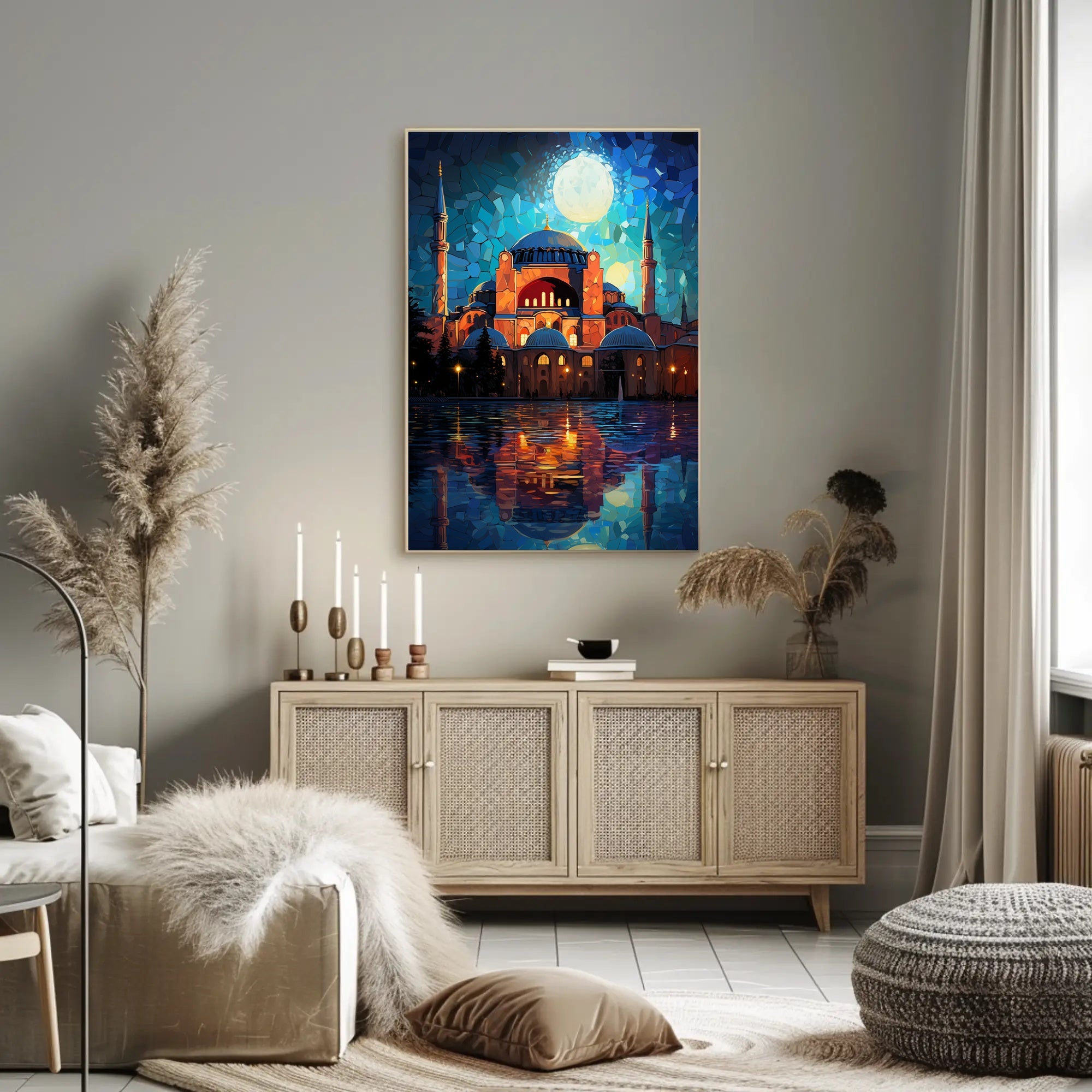 Moonlit Reflections Of Architectural Poster