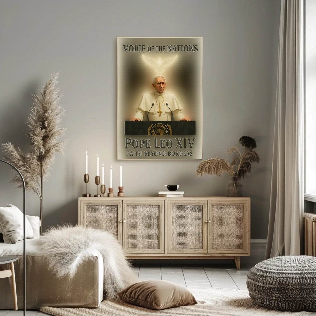 Pope Leo Xiv Faith Beyond Borders Poster
