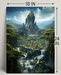 Enchanted Mountain City Poster