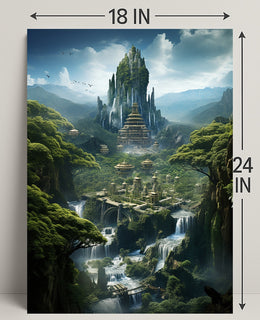 Enchanted Mountain City Poster