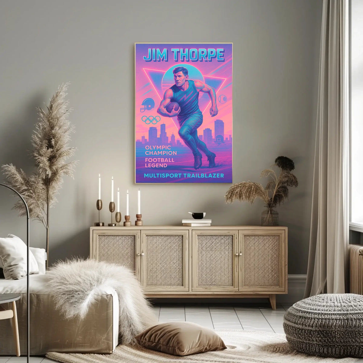Celebrating a Multisport Trailblazer Jim Thorpe Poster