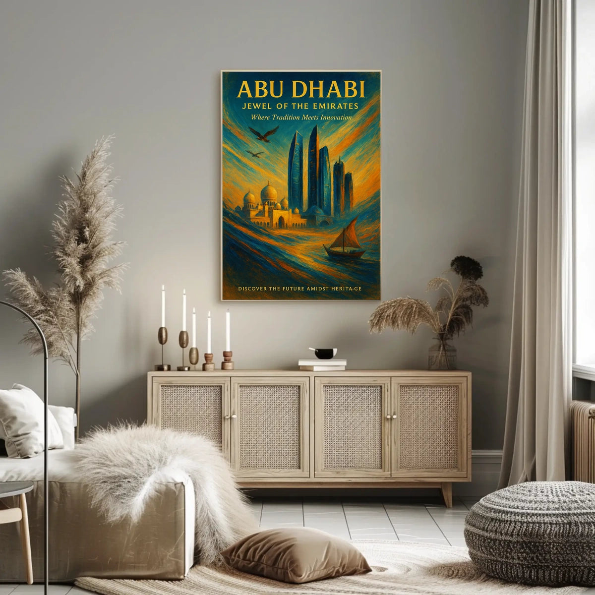Abu Dhabi Jewel Cityscape Travel Poster