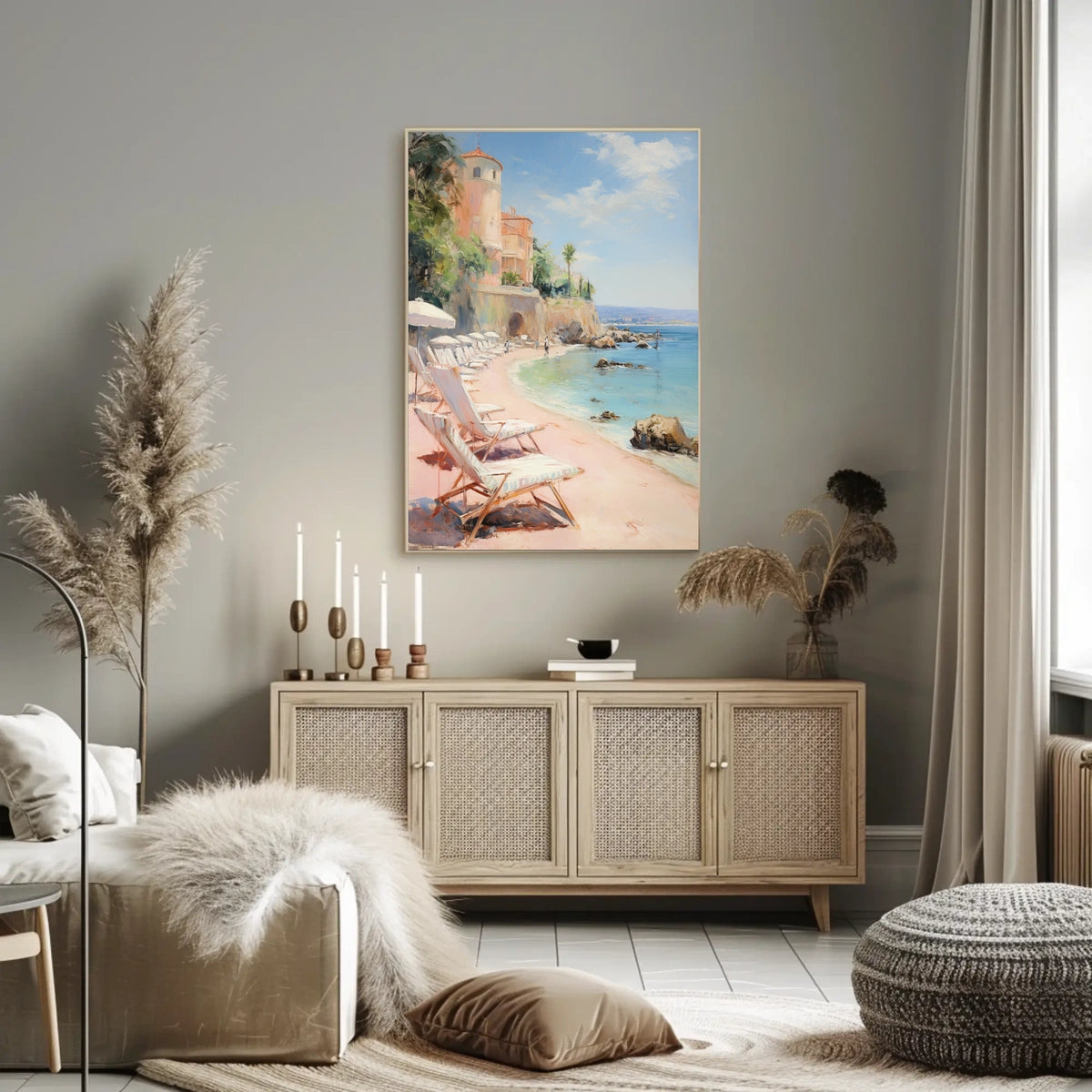 Serene Mediterranean Beach Escape Travel Poster