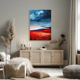 Bold Landscape In American Flag Colors Abstract Poster