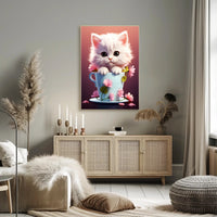 Kitten In A Teacup Poster PosterGoat