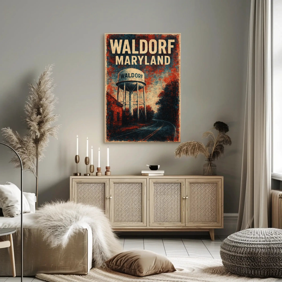 Waldorf Maryland Scenic Map Style Poster
