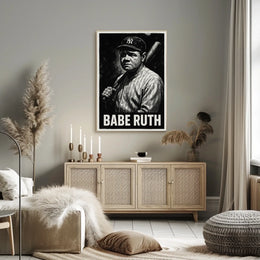 Babe Ruth Iconic Baseball Legend Poster
