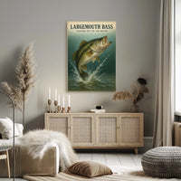 Largemouth Bass Leaping Out Of The Poster