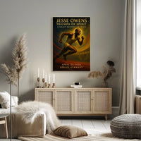 Jesse Owens Vintage Olympic Triumph Poster Art