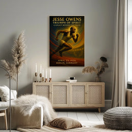 Jesse Owens Vintage Olympic Triumph Poster Art