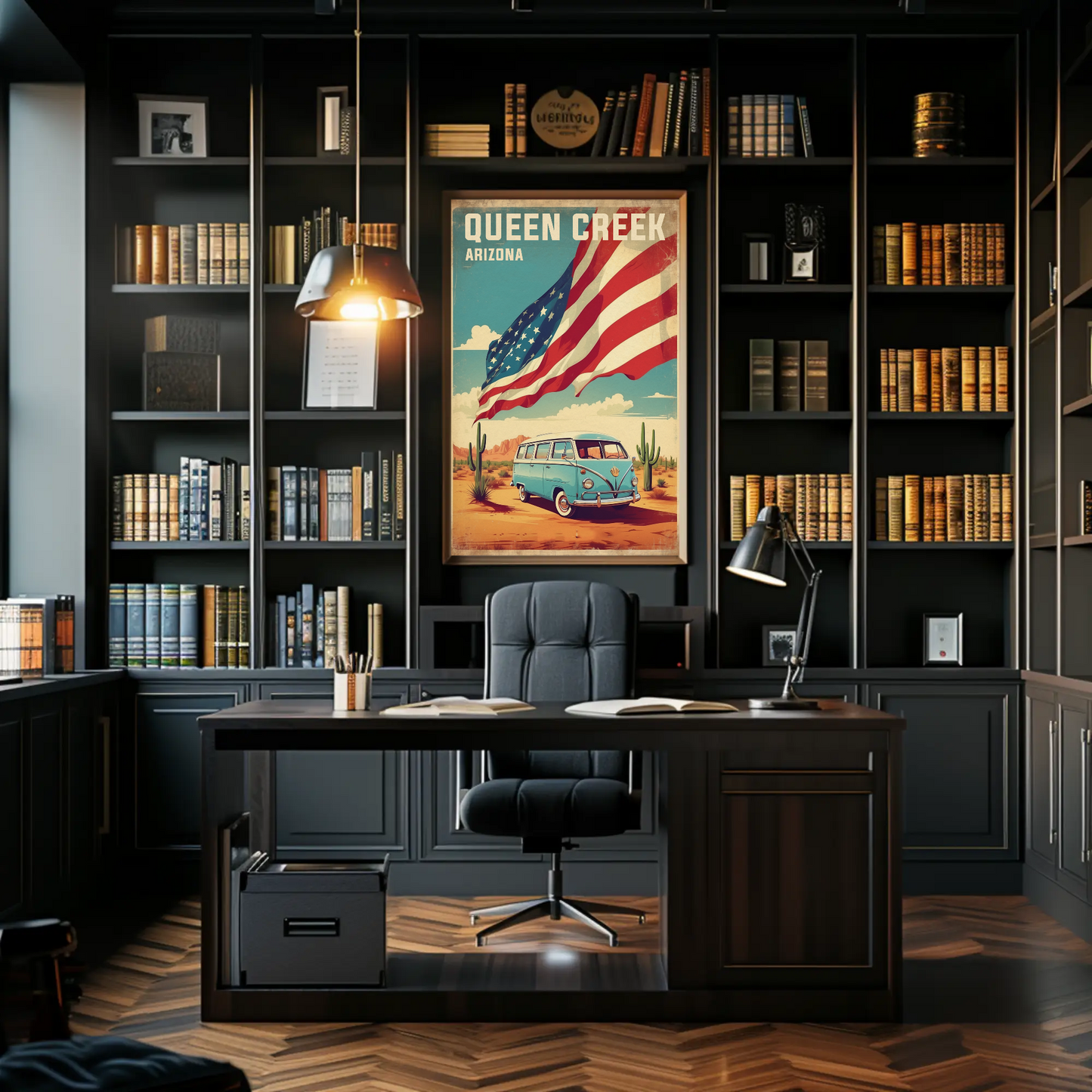 Queen Creek Arizona Vintage Travel Poster Artwork