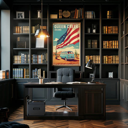 Queen Creek Arizona Vintage Travel Poster Artwork