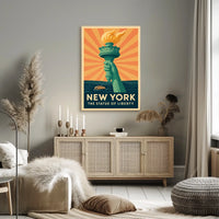 Statue of Liberty Vintage Travel Poster