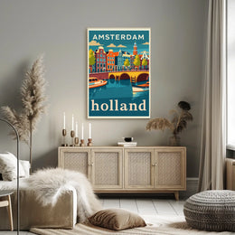 Amsterdam Holland Travel Poster