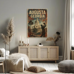 Augusta Georgia Cityscape Vintage Tribute Timeless Heritage Travel Decor Souvenir Art Deco Poster
