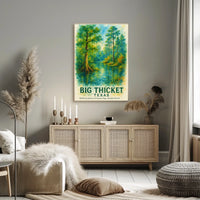Big Thicket Texas Watercolor Nature Poster Art