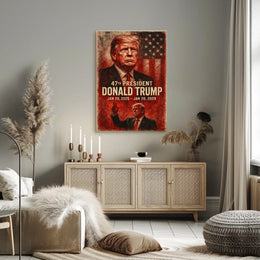 Donald Trump 47th President Vintage Scenic Patriotic Wall Art Collectible Poster