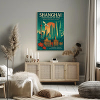 Shanghai Architecture Illustrative Modern Traditional Poster
