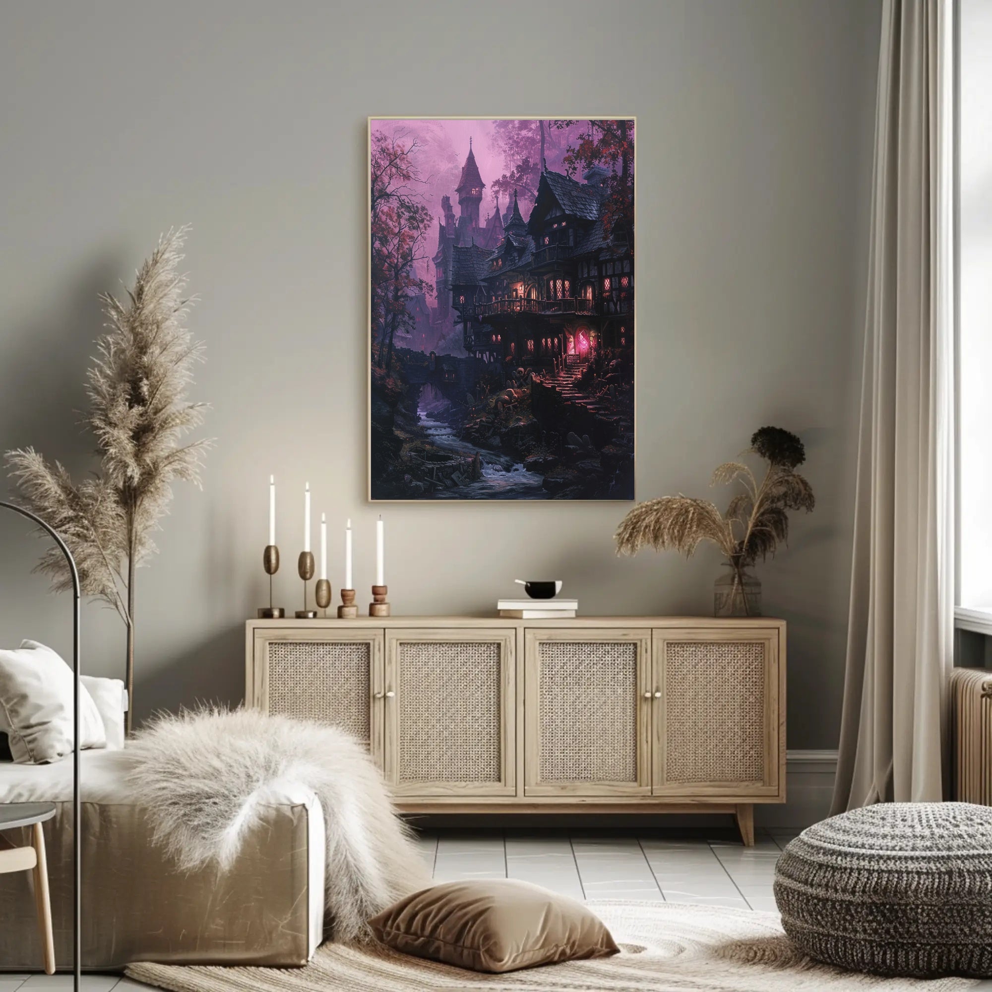 Enchanted Twilight Village Poster PosterGoat