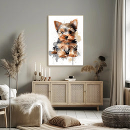 Yorkie Portrait Poster Cute Watercolor Wall Art