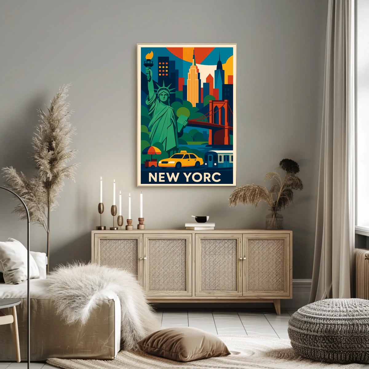 New York City Poster Vibrant Urban Artwork For Home Decor