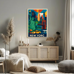 New York City Poster Vibrant Urban Artwork For Home Decor