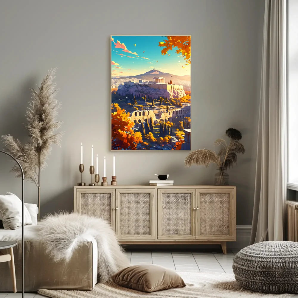 Ancient Greece Acropolis Poster: Timeless Autumn Beauty