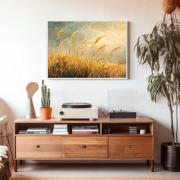 Golden Wheat Fields: Impressionistic Countryside Landscape Poster