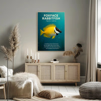 Foxface Rabbitfish Vibrant Illustration Educational or Infographic Poster PosterGoat